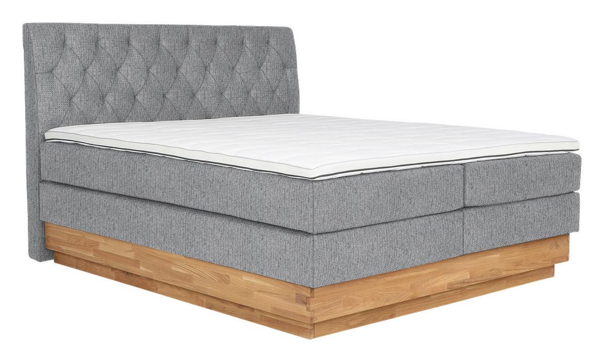 Boxspringbett Marie in Greige ca. 180x200cm - Greige, Holz/Kunststoff (180/200cm) - Zandiara