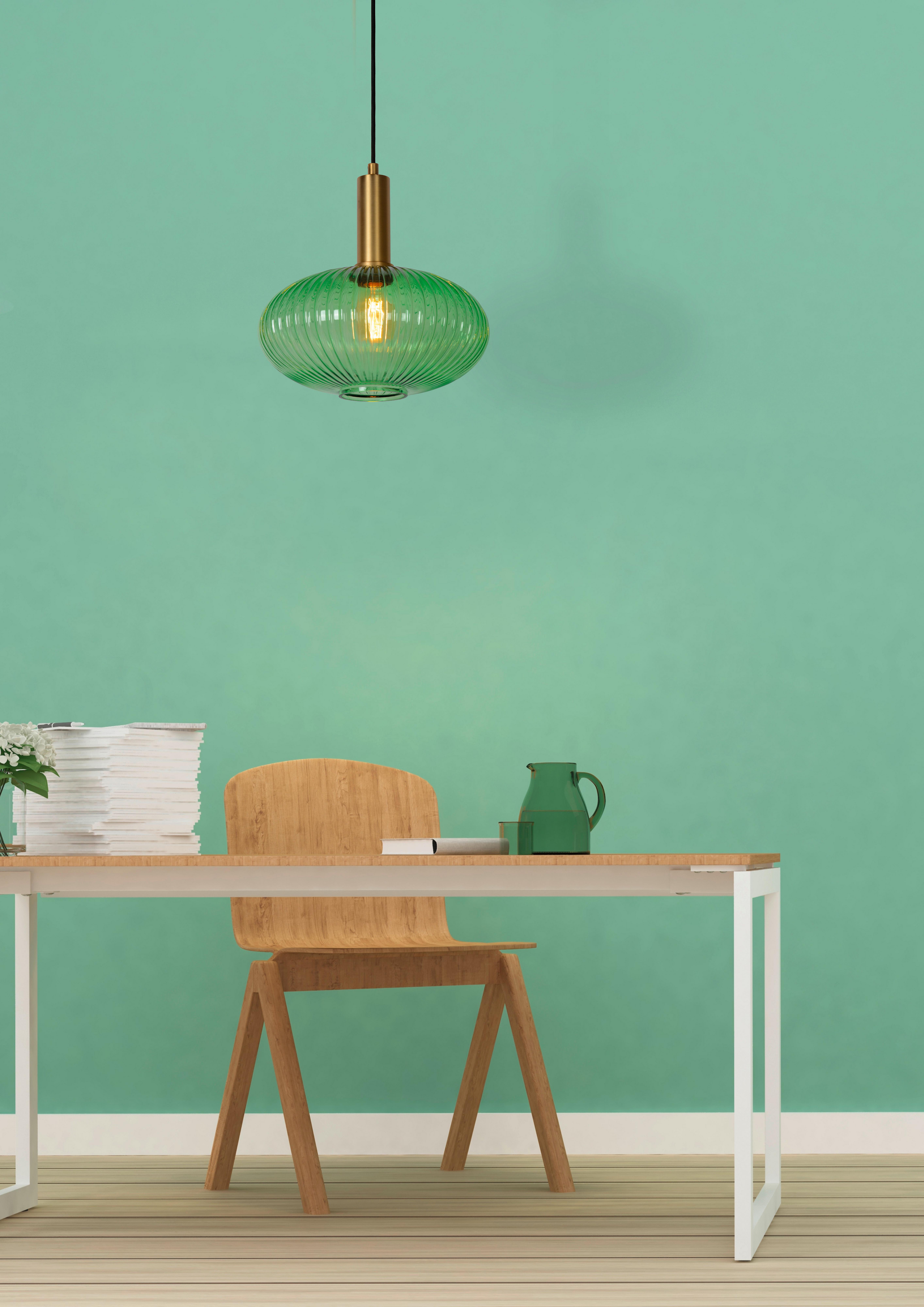 LAMPA WISZĄCA 45386/30/33 MALOTO - zielony, Design, szkło (30/150cm) - Lucide