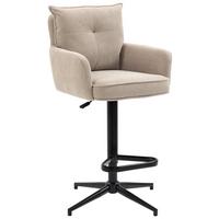 STOŁEK BAROWY POINT - beżowy/kremowy, Design, metal/tkanina (54/98-120/58cm) - Novel