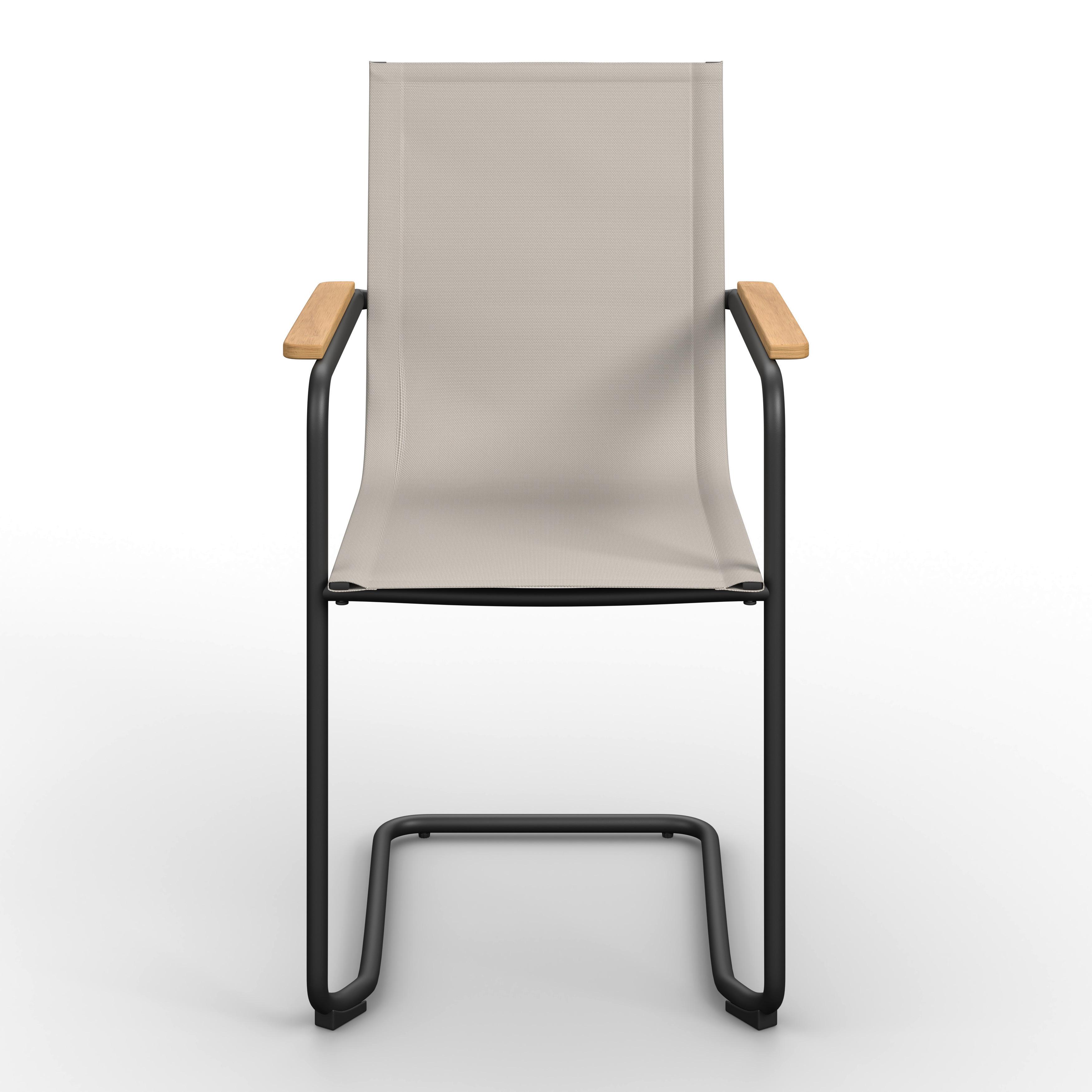 TRÄDGÅRDSSTOLAR SET DAISY - ljusgrå/svart, Modern, metall/trä (55,5/95/55cm) - Bessagi Garden