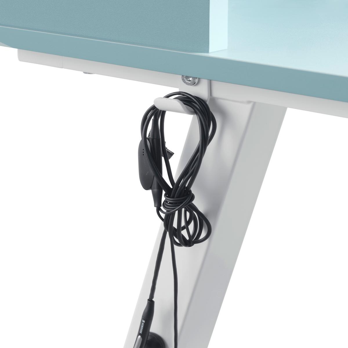 Schreibtisch Emmelie Weiss/Hellblau - Weiss/Hellblau, Modern, Holzwerkstoff/Metall (80/54-85/60cm) - Mömax