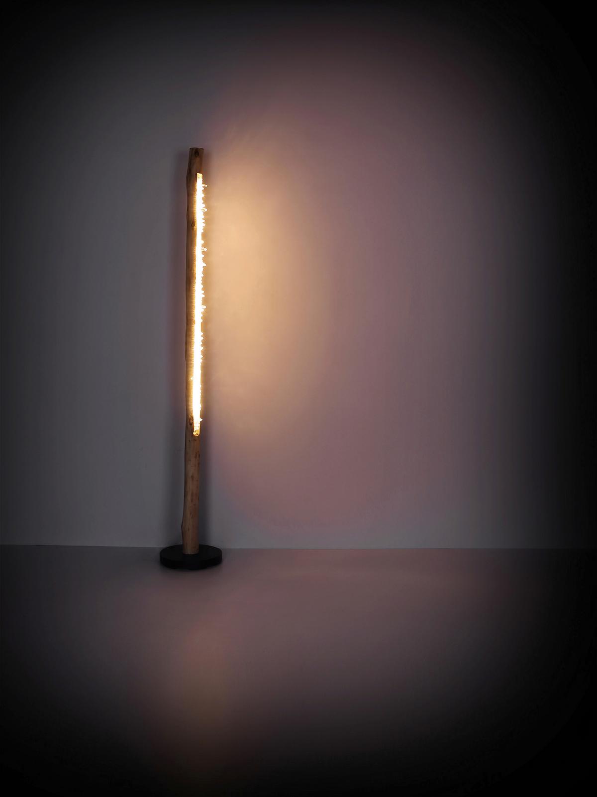 Stoječa Led-svetilka 15354-15s Felicitias - črna/naravne barve, Natur, kovina/umetna masa (23/151cm) - Globo
