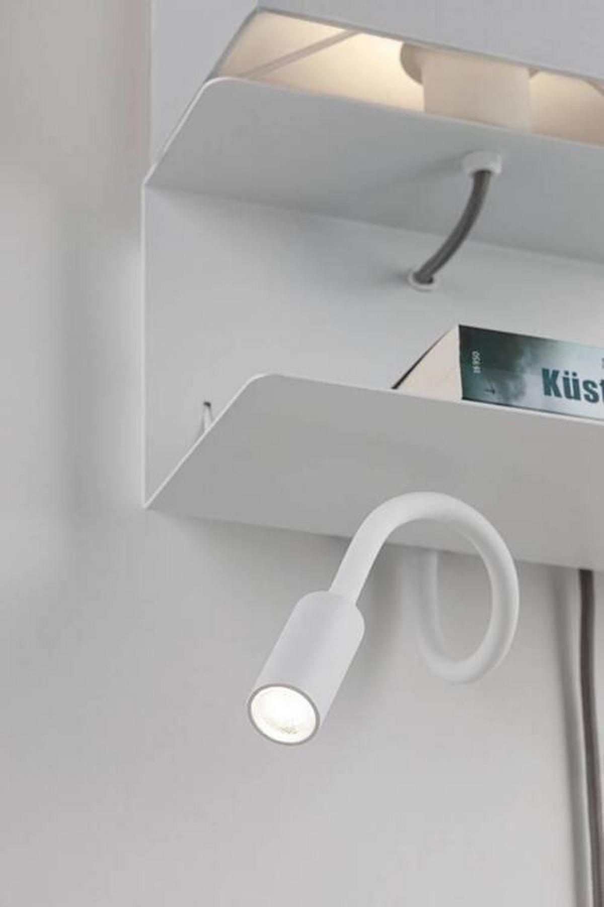 Wandleuchte Merani in Grau/Weiß max. 40 Watt - Weiß/Grau, LIFESTYLE, Textil/Metall (25/35,5cm) - Paulmann