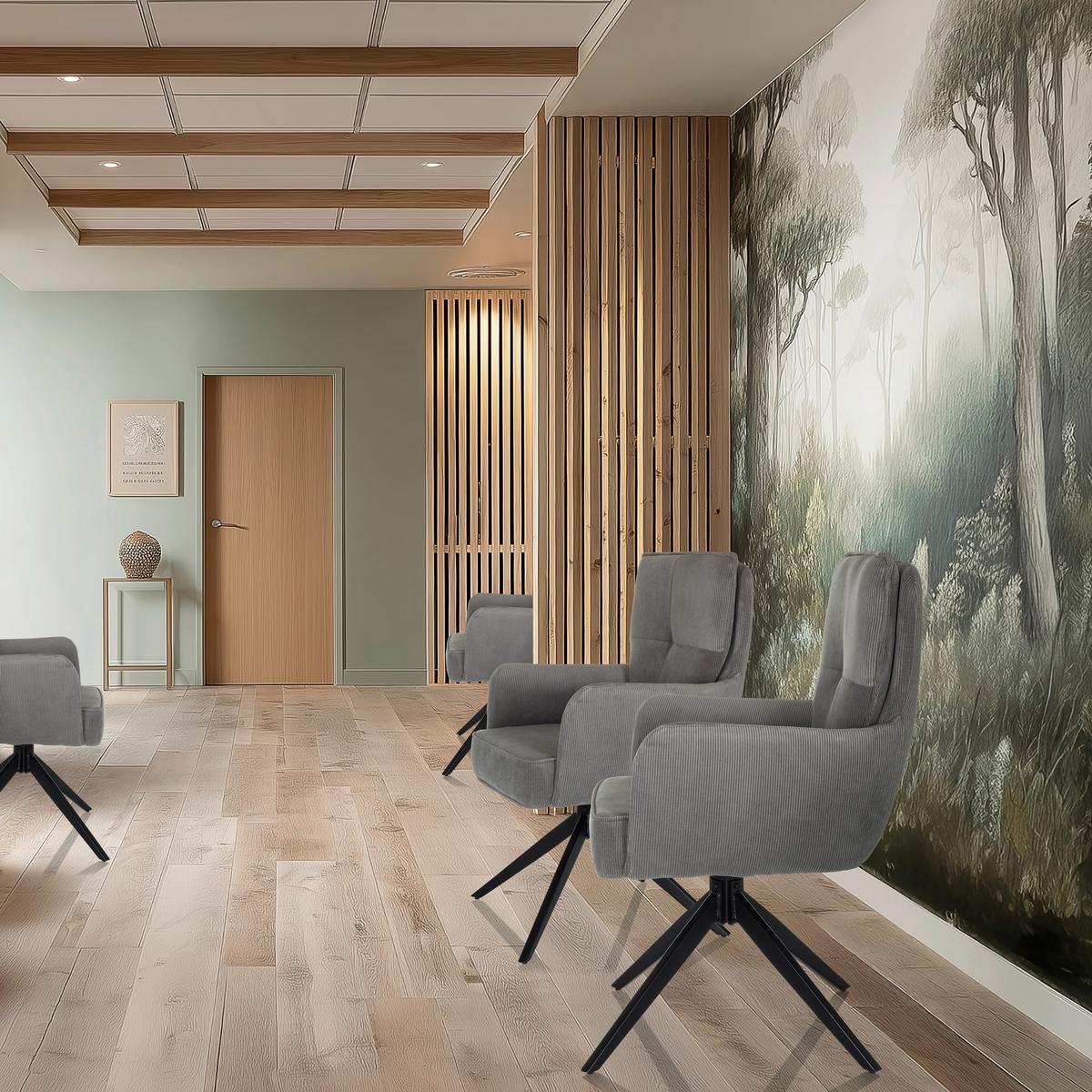 Naslanjač Tarugo, Siva - siva/črna, Moderno, kovina/tekstil (58/94/60cm) - MID.YOU