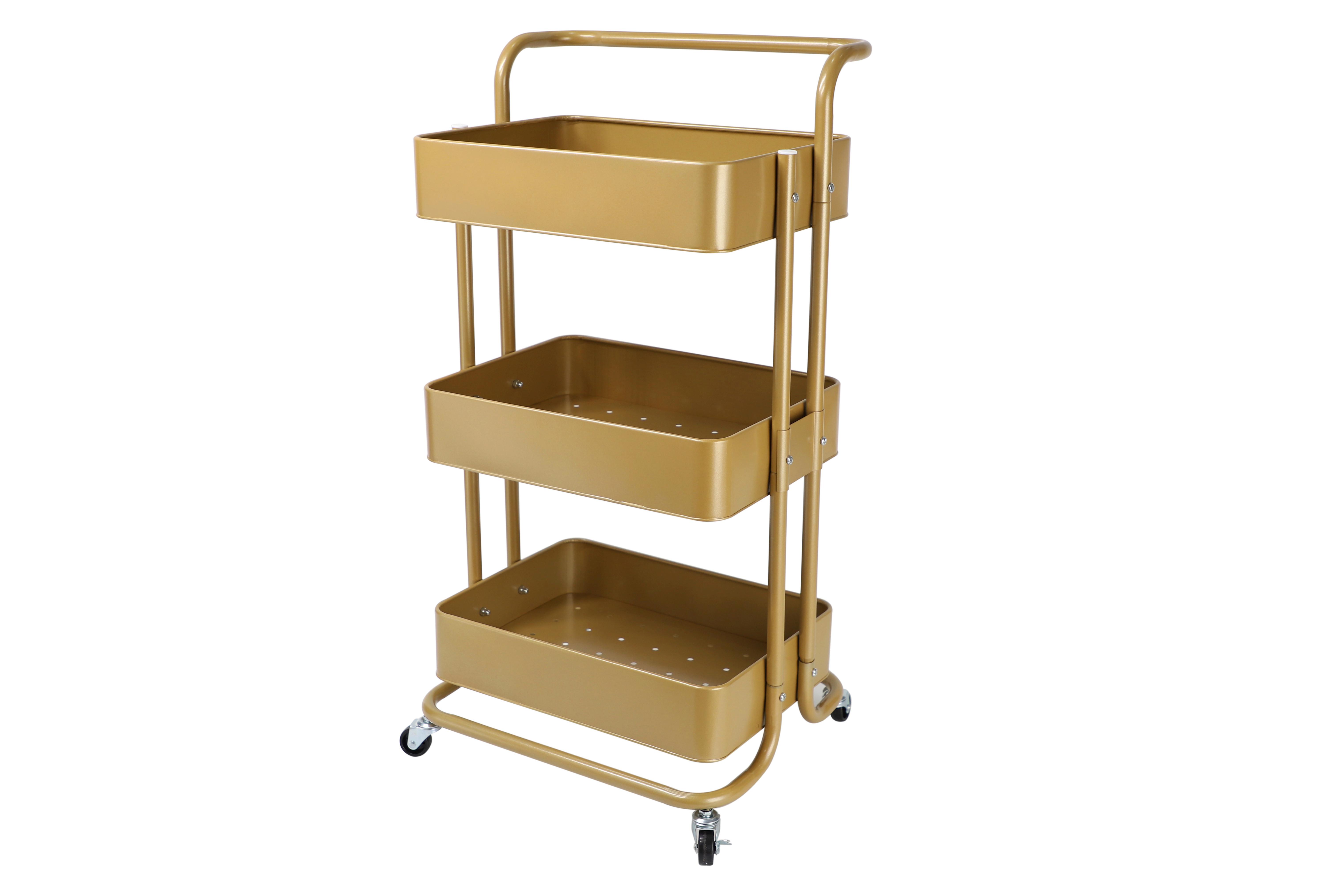 Servierwagen Danao in Goldfarben - Goldfarben, Basics, Metall (43/32/86cm) - Echtwerk
