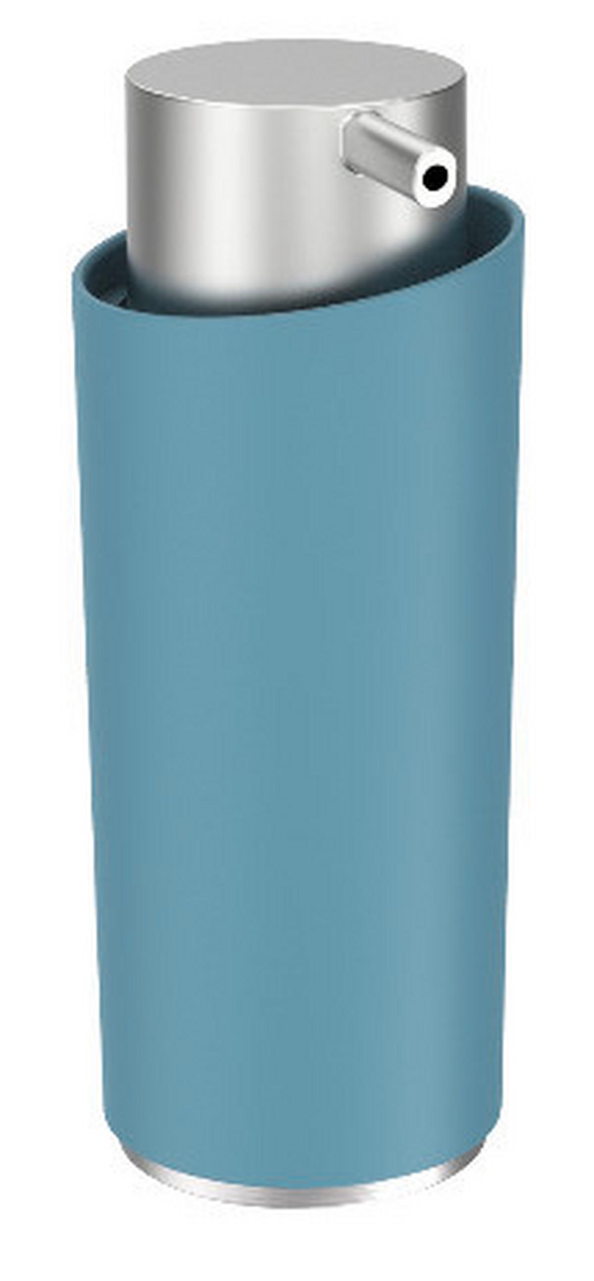 Seifenspender Chris in Blau - Blau, Modern, Kunststoff/Metall (7,6/15,9/6cm) - Premium Living