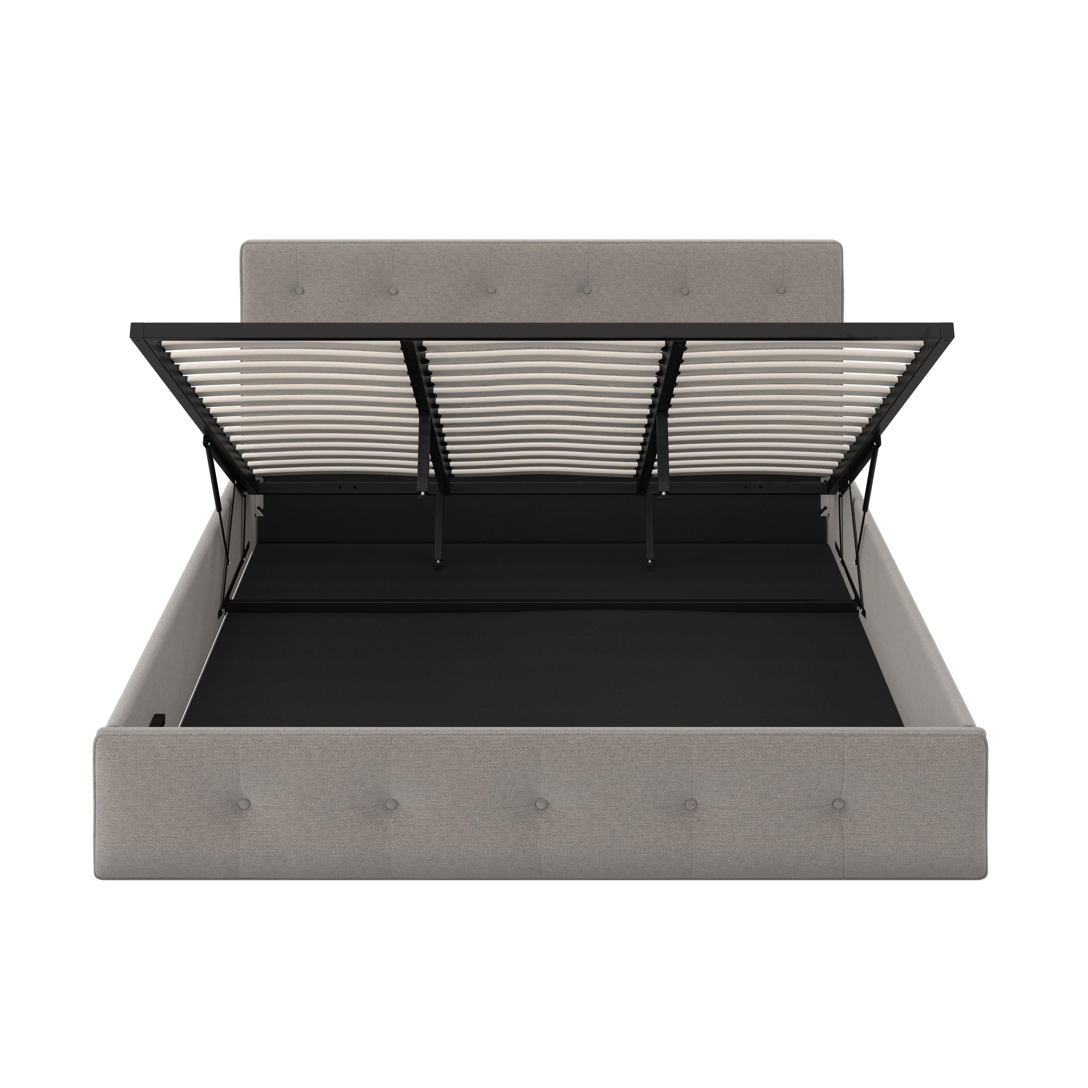 STOPPAD SÄNG JULIE - ljusgrå/svart, Modern, metall/trämaterial (180/200cm) - Bessagi Home
