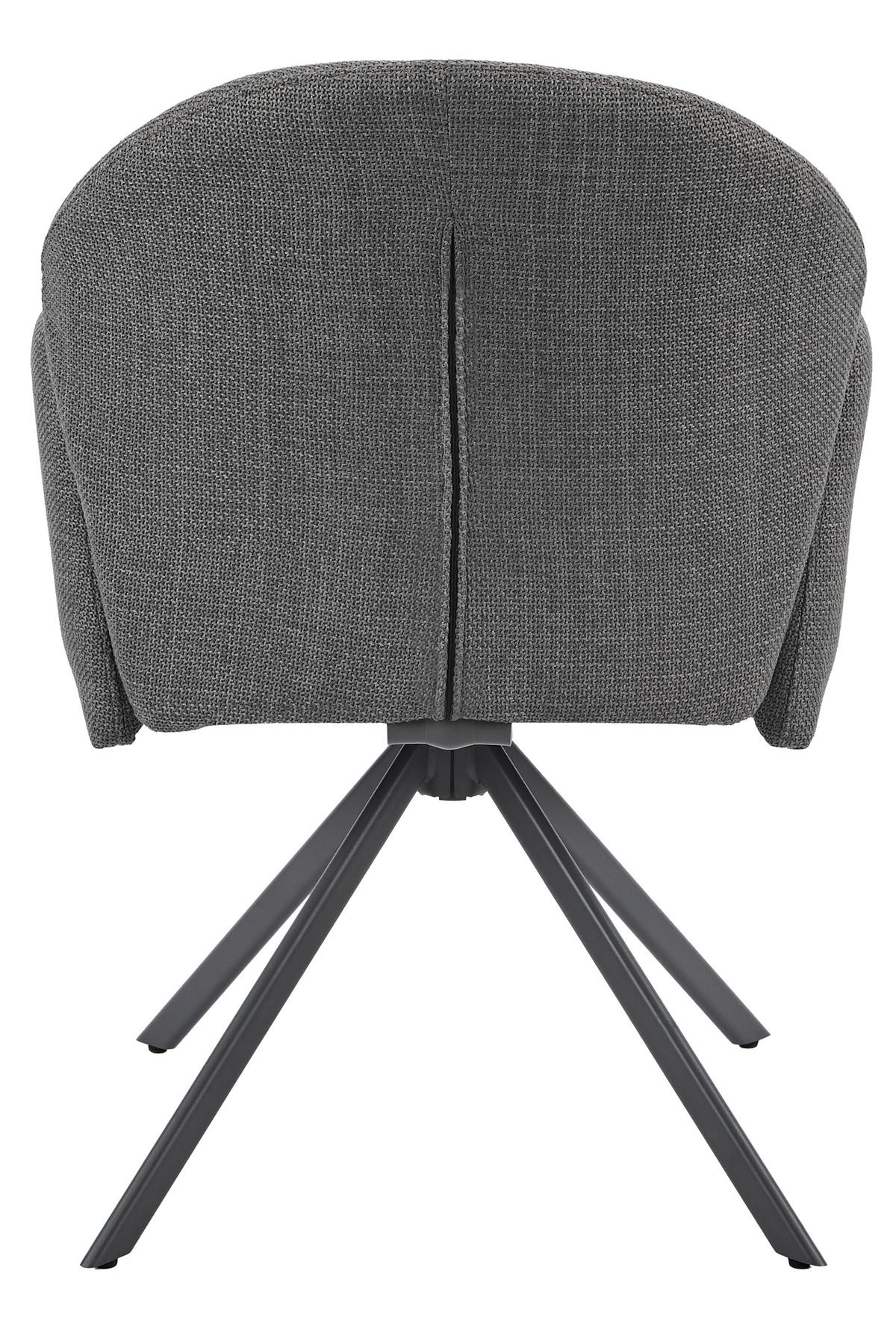 ARMLEHNSTUHL-SET HOLLY S 2ER-SET - Grau, MODERN, Textil/Metall (56,5/84/61cm) - MID.YOU