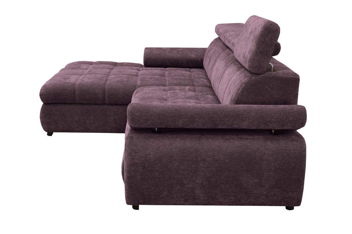 Kutna Garnitura Vegas - boje kupine/crna, Design, drvo/tekstil (173/294cm) - Modern Living