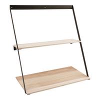 Wandregal Bern Wall Shelf Braun/Schwarz - Schwarz/Braun, Design, Holz/Metall (50/52/21cm)