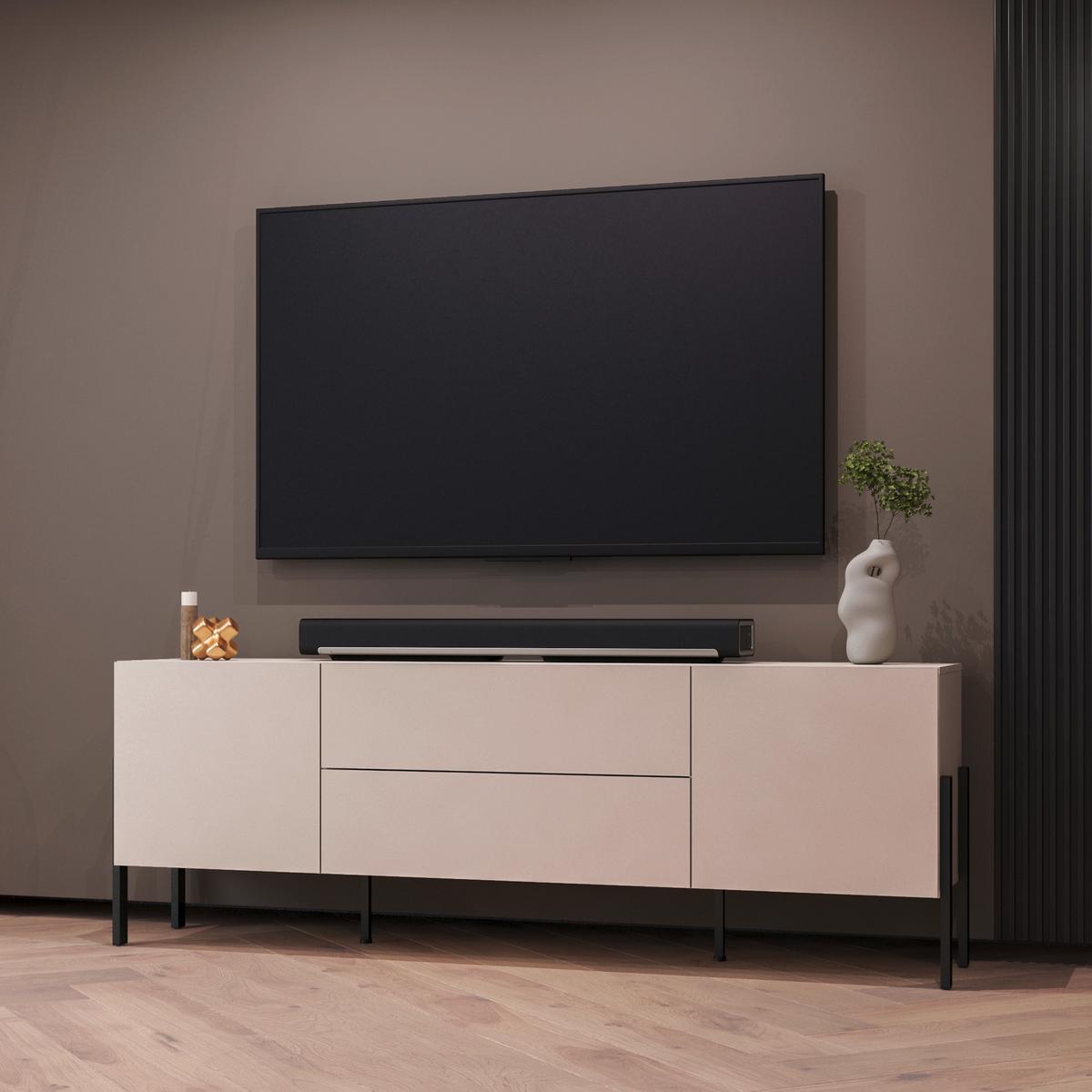 Tv Szekrény Jukon - kasmír, Modern, faalapú anyag (204/70/40cm)