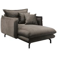 Relaxsessel Lava Braun Velours - Schwarz/Braun, MODERN, Textil/Metall (111/101/167cm) - Livetastic