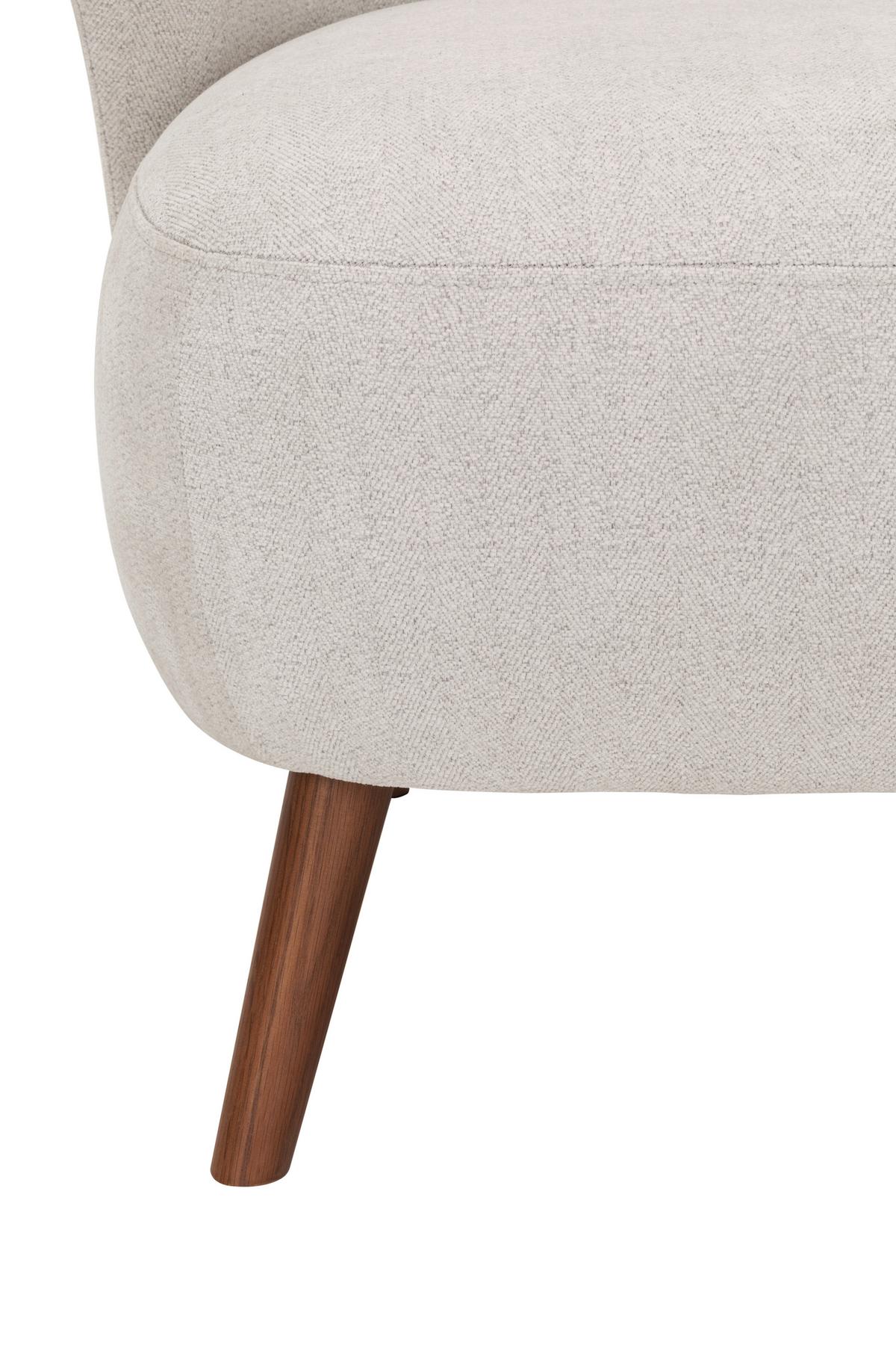 FOTEL KELIDA - kremowy/kolor orzecha włoskiego, Design, tkanina/drewno (66/78/69cm) - MID.YOU