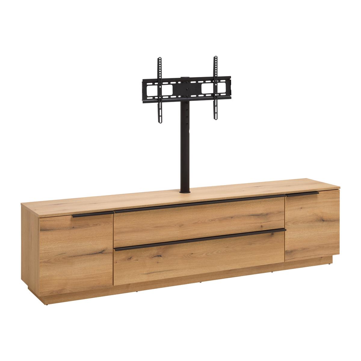 TV-Element Neo Eichefarben ca. 210x53x40cm - Eichefarben/Schwarz, MODERN, Holzwerkstoff/Kunststoff (210/53/40cm) - Mömax