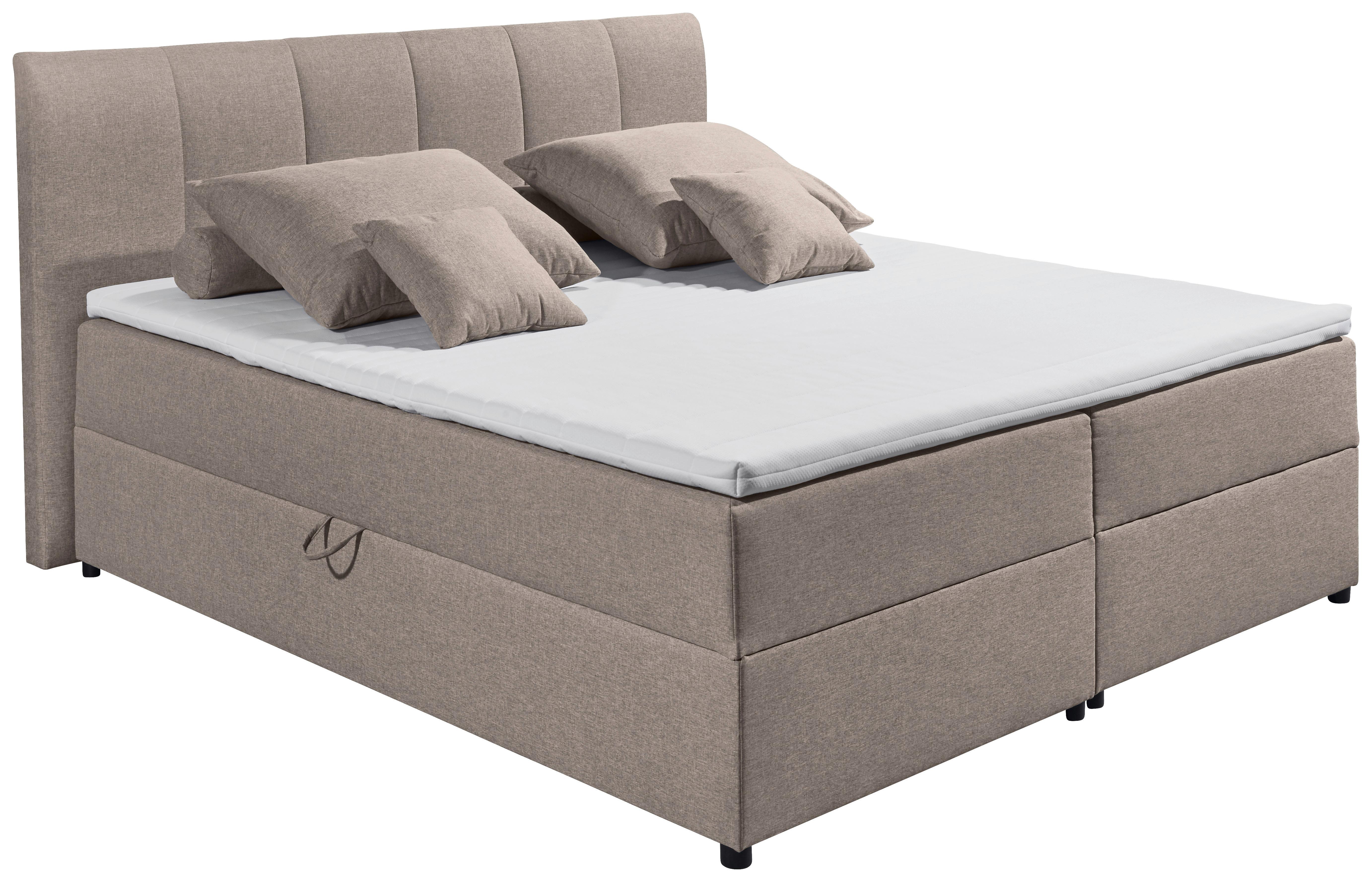 Boxspringbett Granada ca. 180x200 cm Schlammfarben - Schlammfarben/Schwarz, Basics, Kunststoff/Textil (180/200cm) - MID.YOU