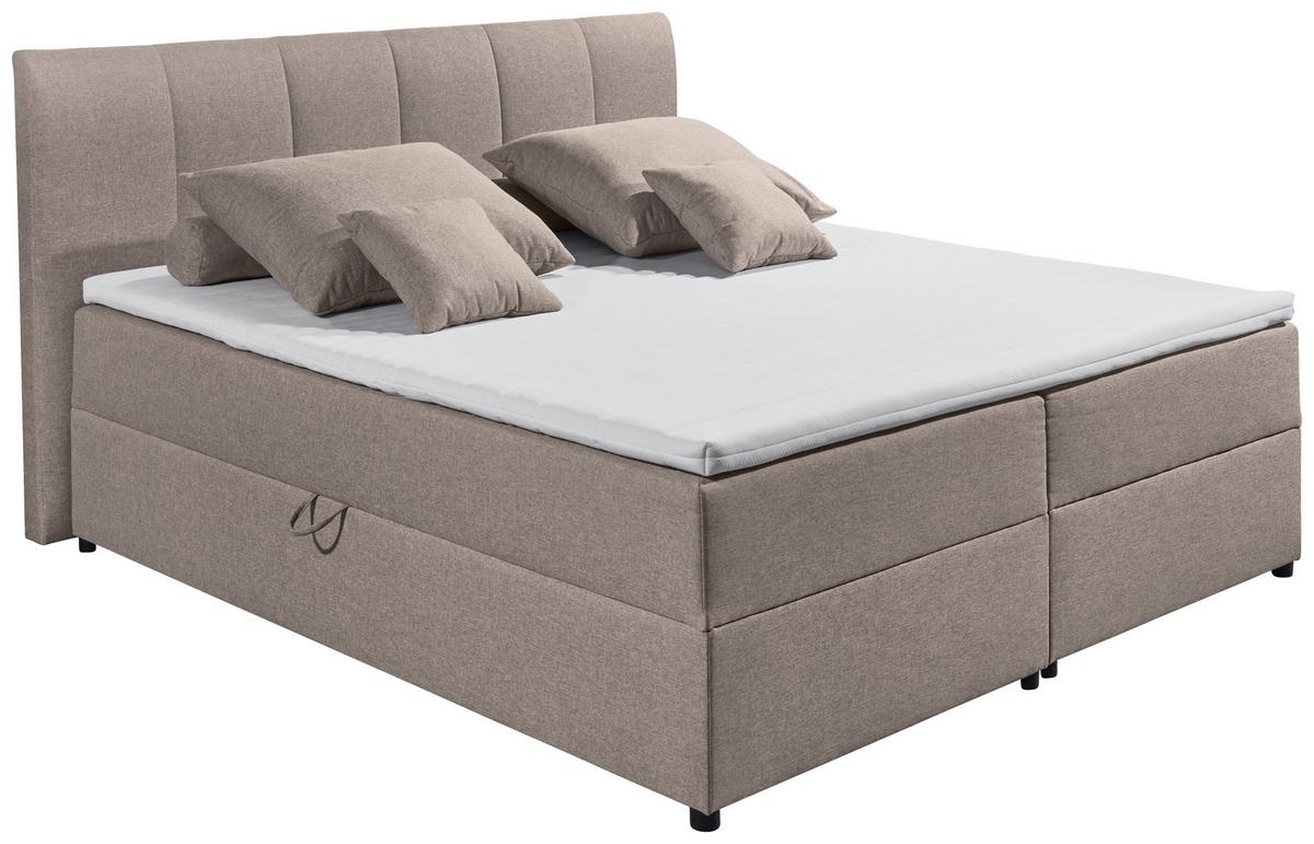 Boxspringbett Granada ca. 180x200 cm Schlammfarben - Schlammfarben/Schwarz, Basics, Kunststoff/Textil (180/200cm) - MID.YOU