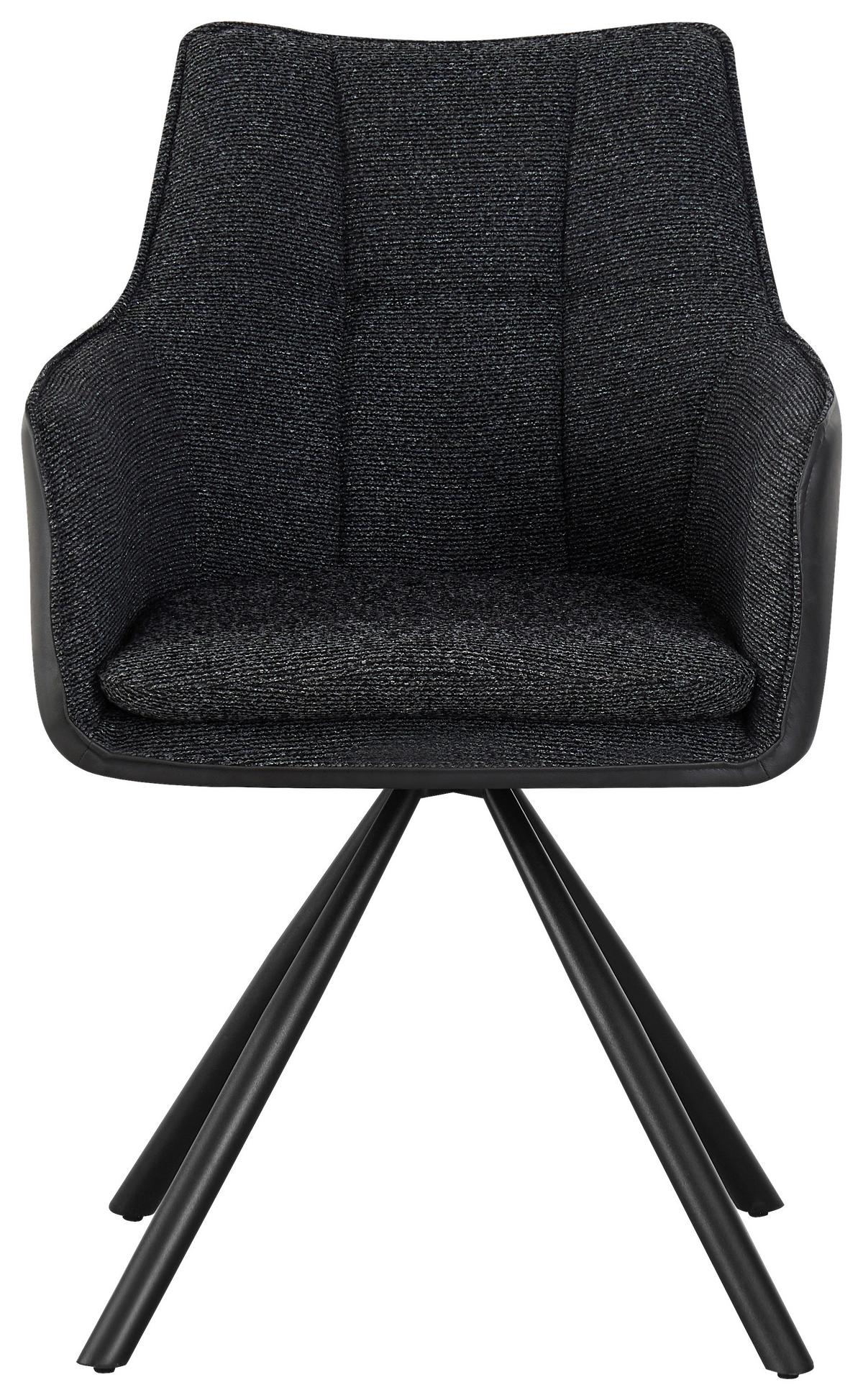 Scaun LEONY - negru, Modern, lemn/metal (56/89/63cm) - Premium Living