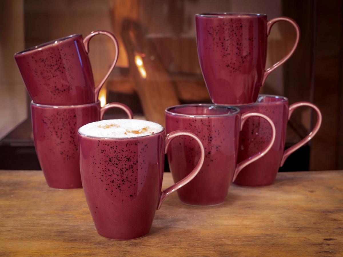 Set Skodelic Berry, 6-Delni - temno roza, Trend, keramika (300ml) - Creatable