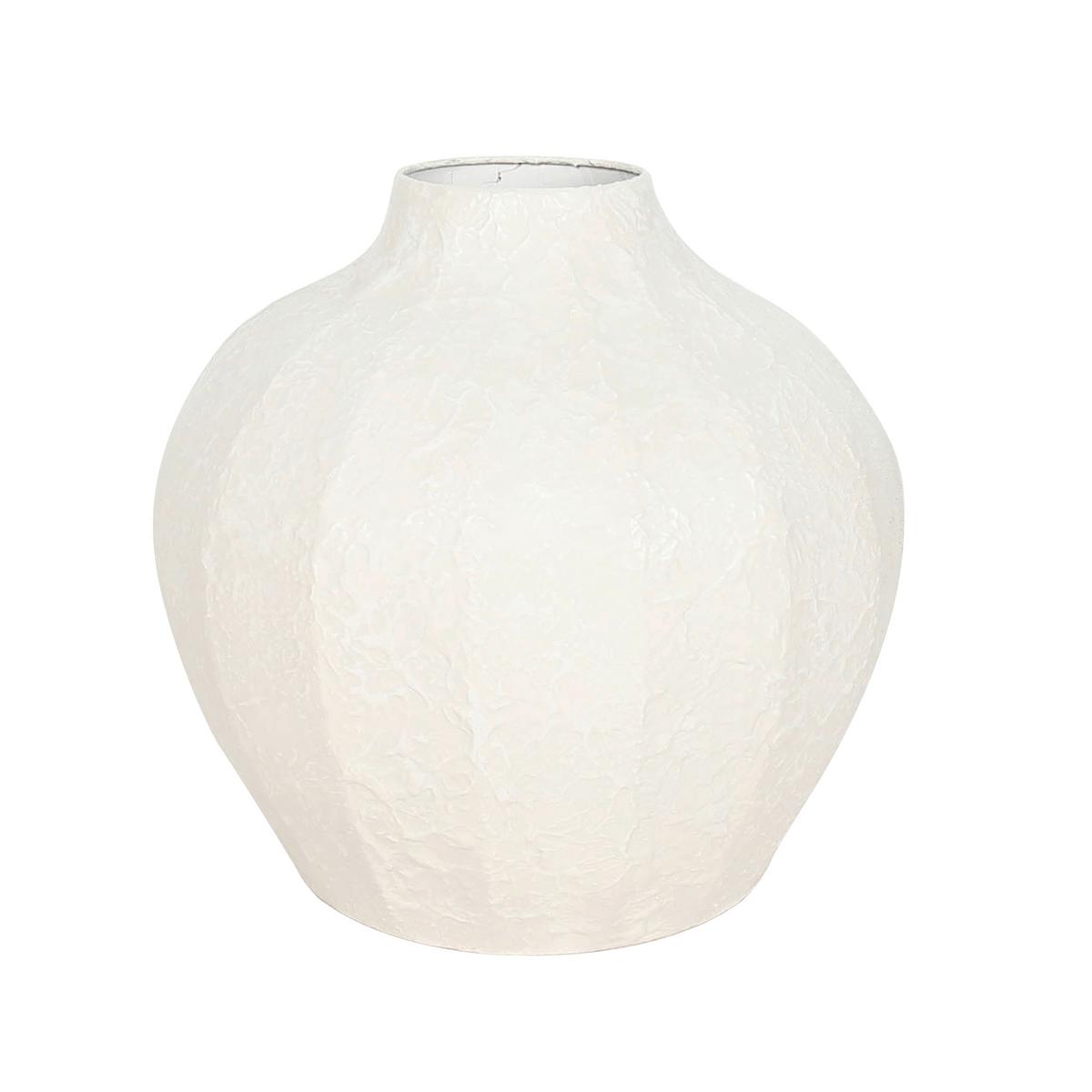 Vase Laila Weiß matt - Weiß, MODERN, Metall (34/33cm) - Mömax