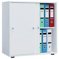 Pisarniška Omara Lona L, Bela - bela, Basics, leseni material (70/74/37cm) - MID.YOU