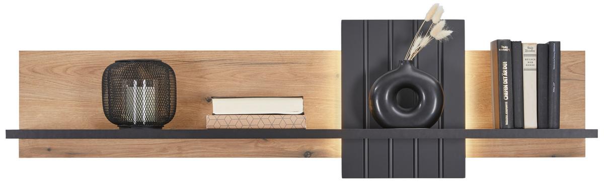 Wandboard in Eiche/Grau - Modern, Holzwerkstoff (140/39/23,5cm) - Mömax