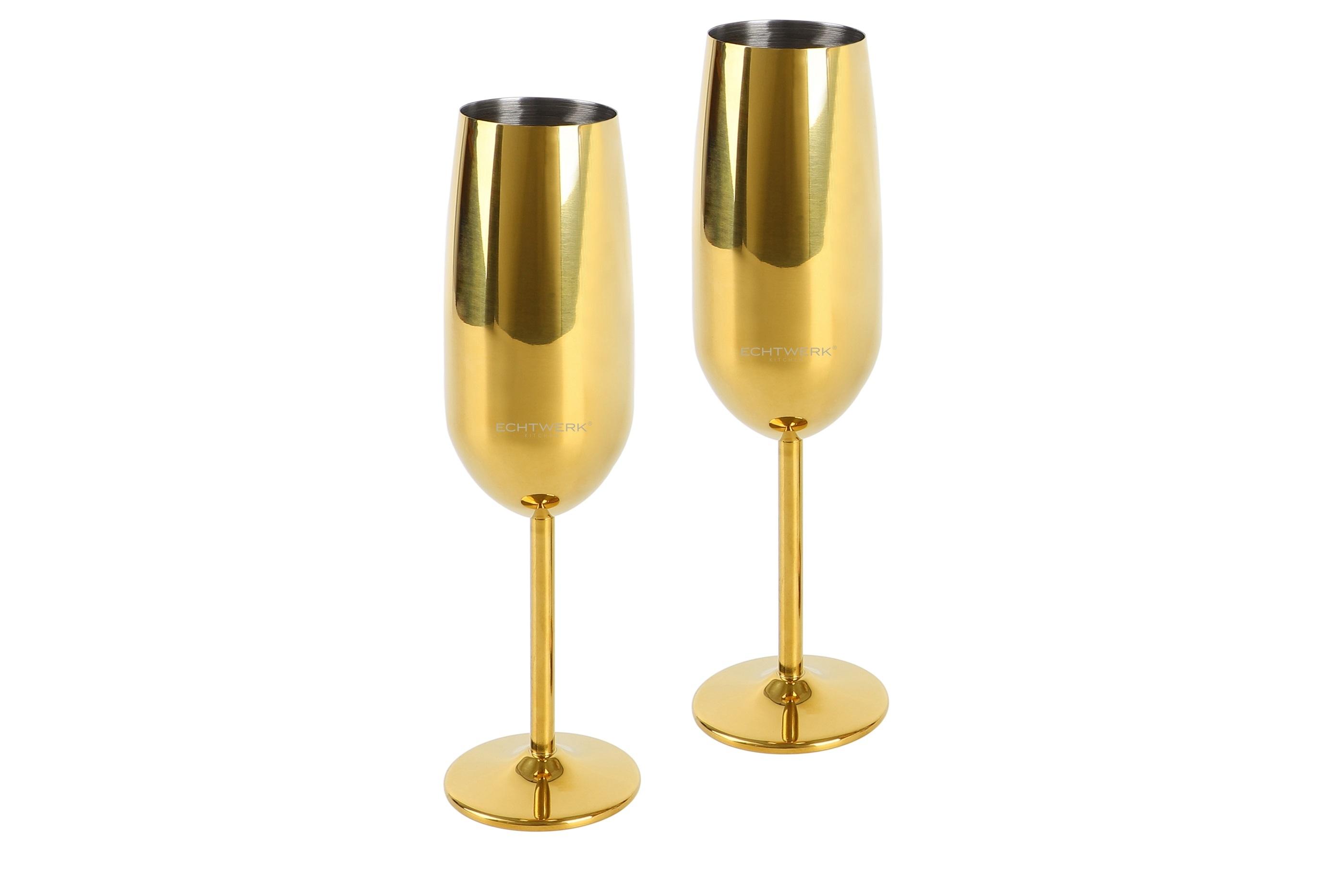 Gläserset Guiliana ca. 250ml, 2-teilig - Goldfarben, MODERN, Metall (22,5cm) - Echtwerk