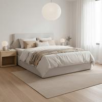 Pat box MARCO - gri deschis, Modern, lemn/textil (180/200cm) - Bessagi