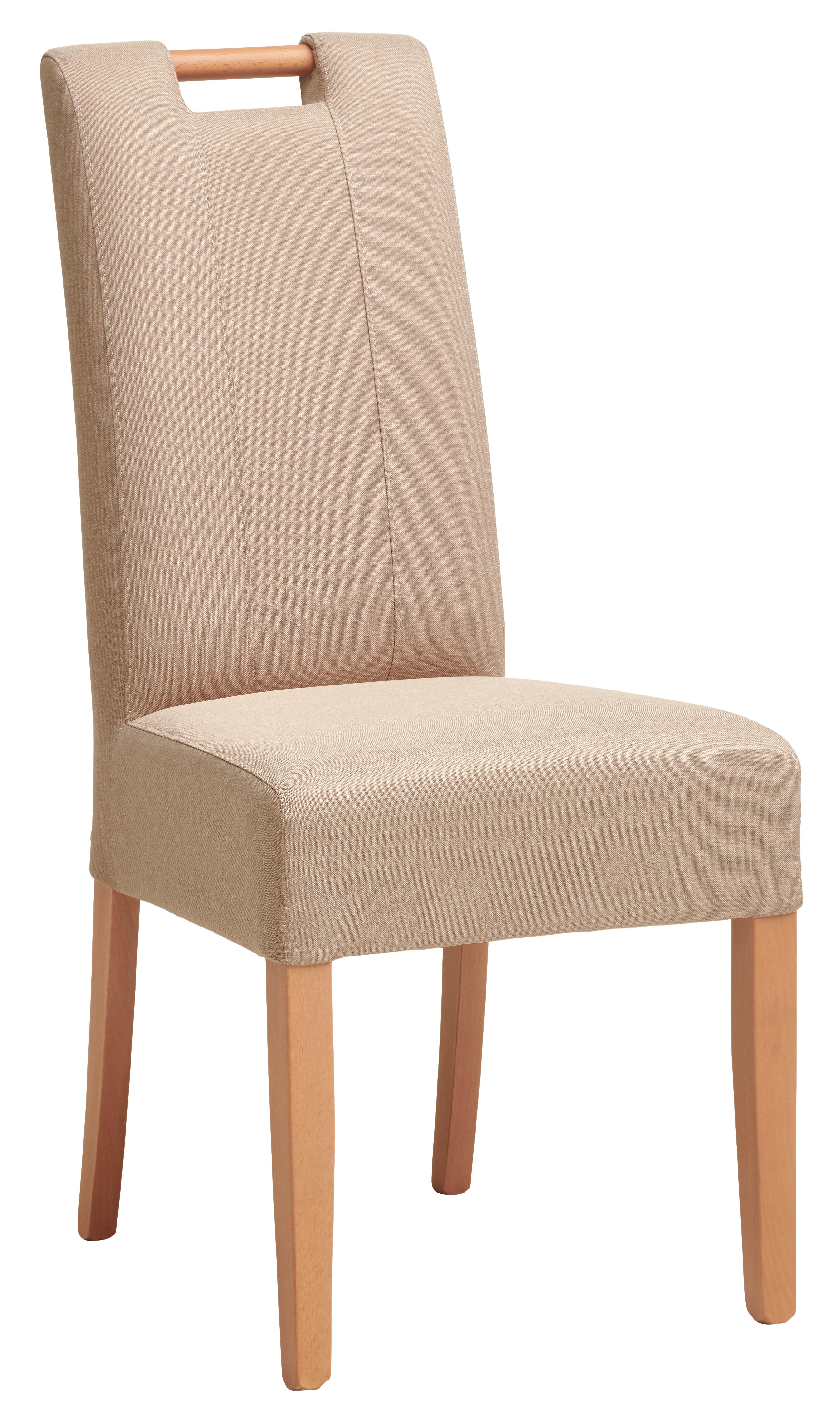 KRZESŁO JASMIN - kolor naturalny/taupe, Modern, drewno/tkanina (46/101/62cm) - Livetastic