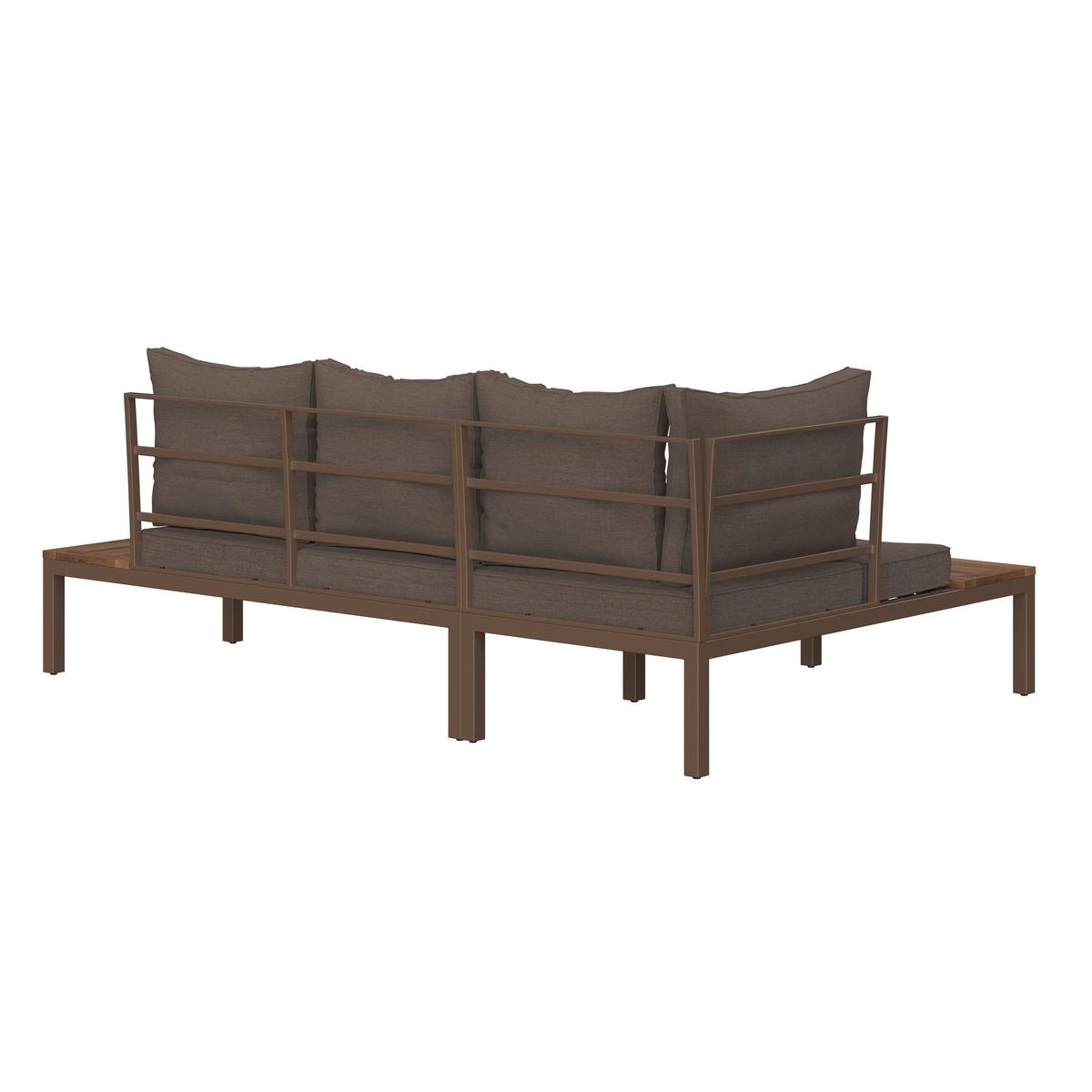 KOMPLET MEBLI TARASOWYCH KÖLN - kolor akacjowy/kolor naturalny, Modern, metal/drewno (138/207cm) - Ambia Garden