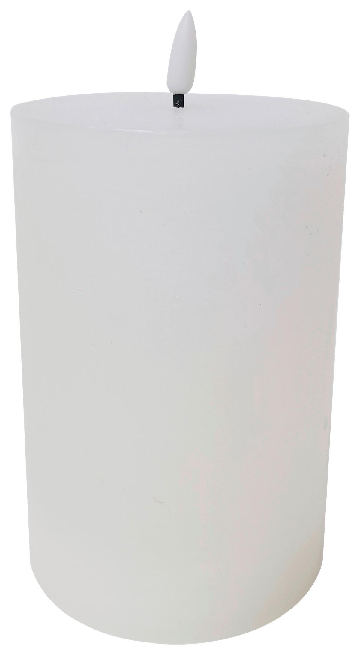 Kerze mit LED in Weiß - Weiß (10/15cm) - Premium Living