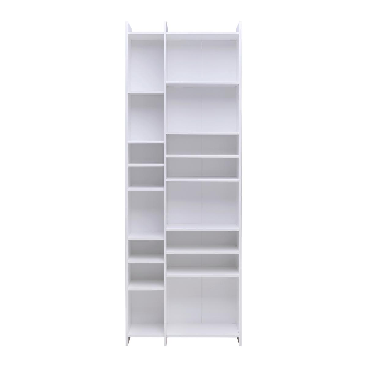 Regal Benny in Weiss - Weiss/Schwarz, Modern, Holzwerkstoff/Kunststoff (80/226,2/31,8cm) - Mömax