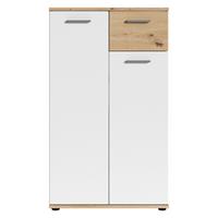 Kommode Jakob ca.60x102x30cm Weiß - Silberfarben/Weiß, LIFESTYLE, Holzwerkstoff/Kunststoff (60/102/30cm) - MID.YOU