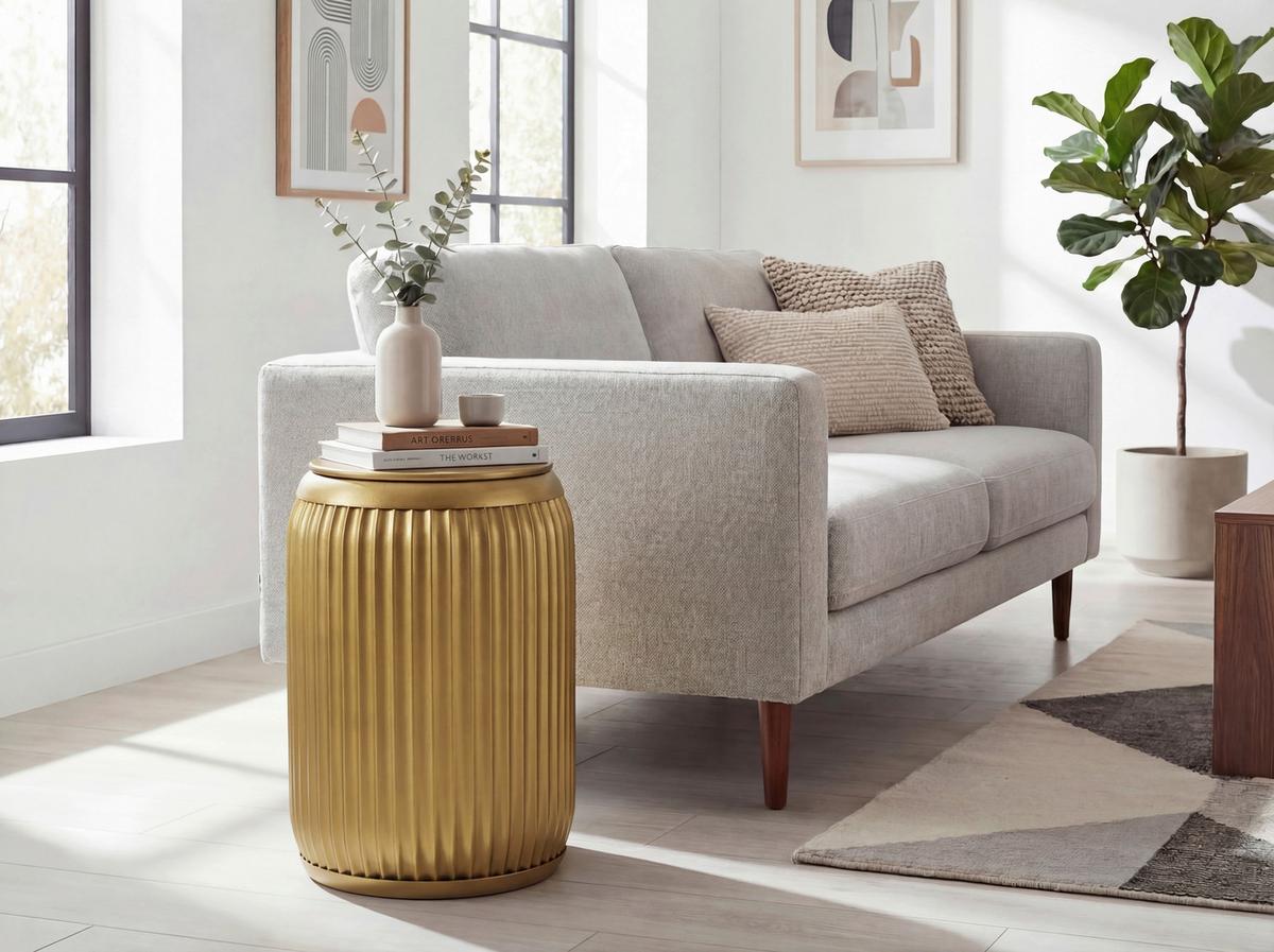 Masă Auxiliară Wl7.481 - auriu, Design, metal (35/35/50cm) - Livetastic