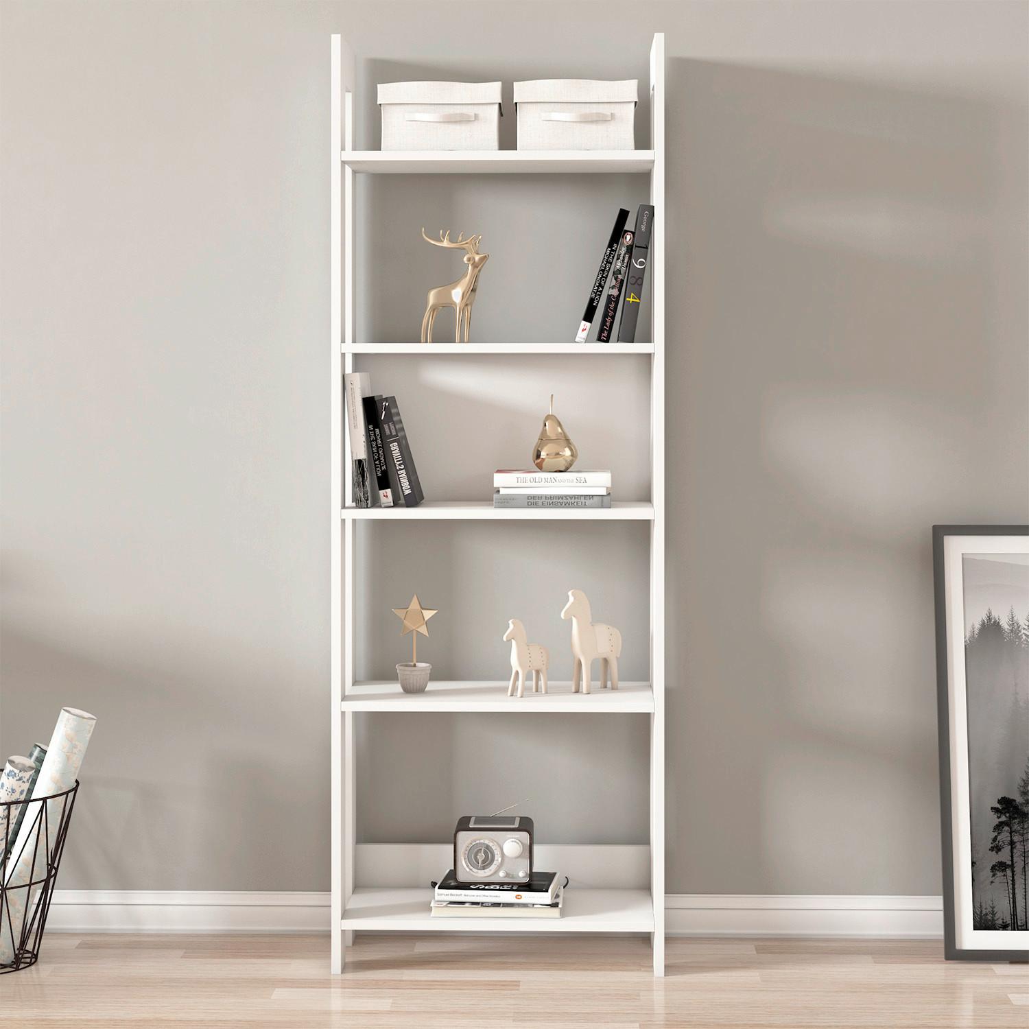 REGAL COUNTRY BÜCHERREGAL - Weiss, Design, Holzwerkstoff (64/180/30cm) - Livetastic