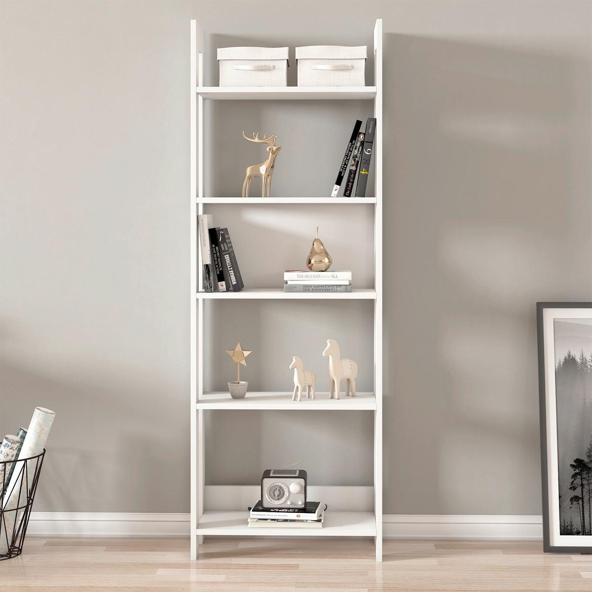 REGAL COUNTRY BÜCHERREGAL - Weiss, Design, Holzwerkstoff (64/180/30cm) - Livetastic