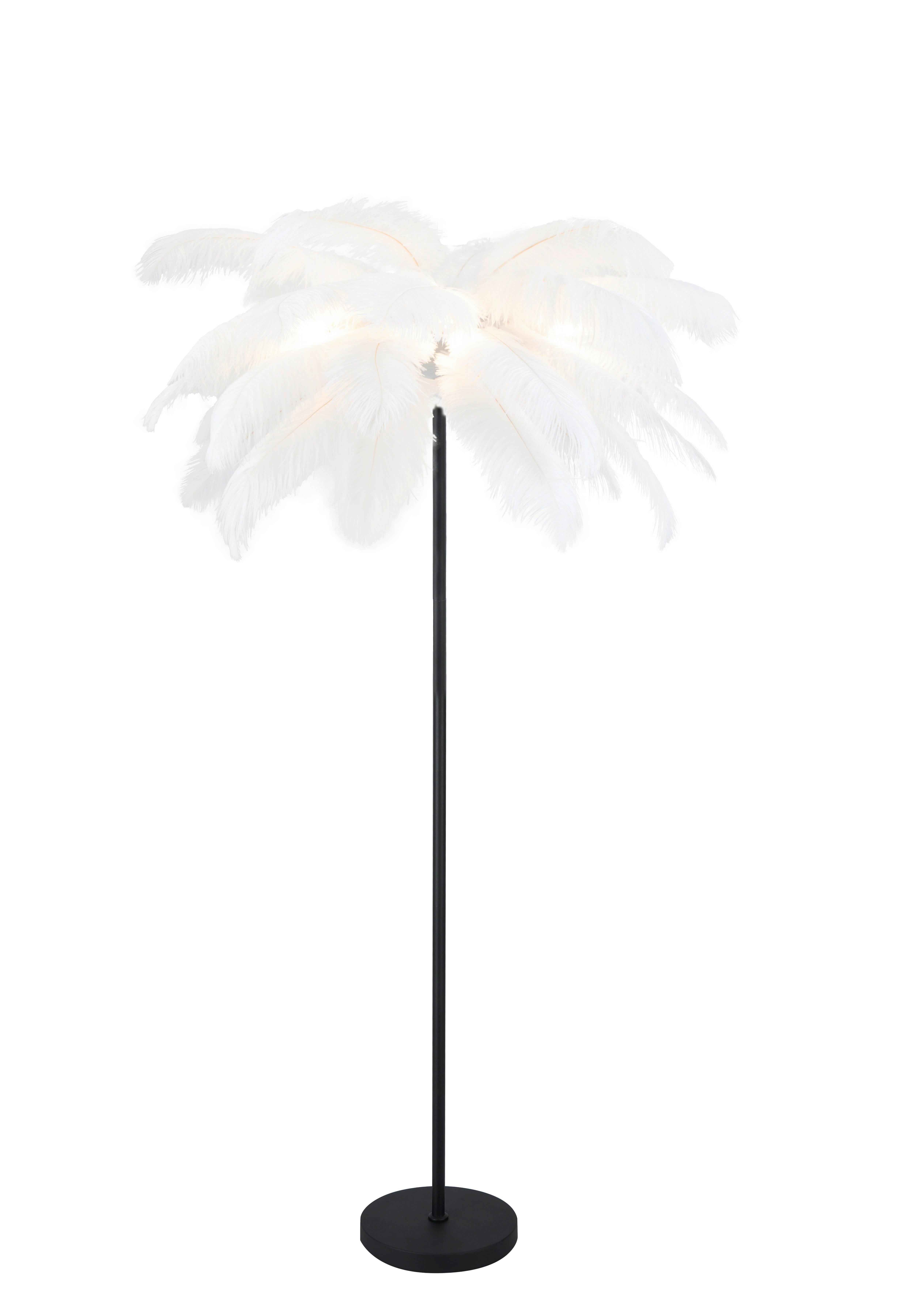 Stehleuchte Fedi Schwarz/Weiß max. 3 Watt - Schwarz/Weiß, MODERN, Textil/Metall (55/160cm)