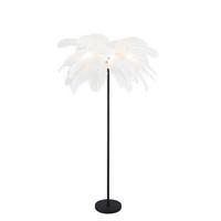 Stehleuchte Fedi Schwarz/Weiß max. 3 Watt - Schwarz/Weiß, MODERN, Textil/Metall (55/160cm)