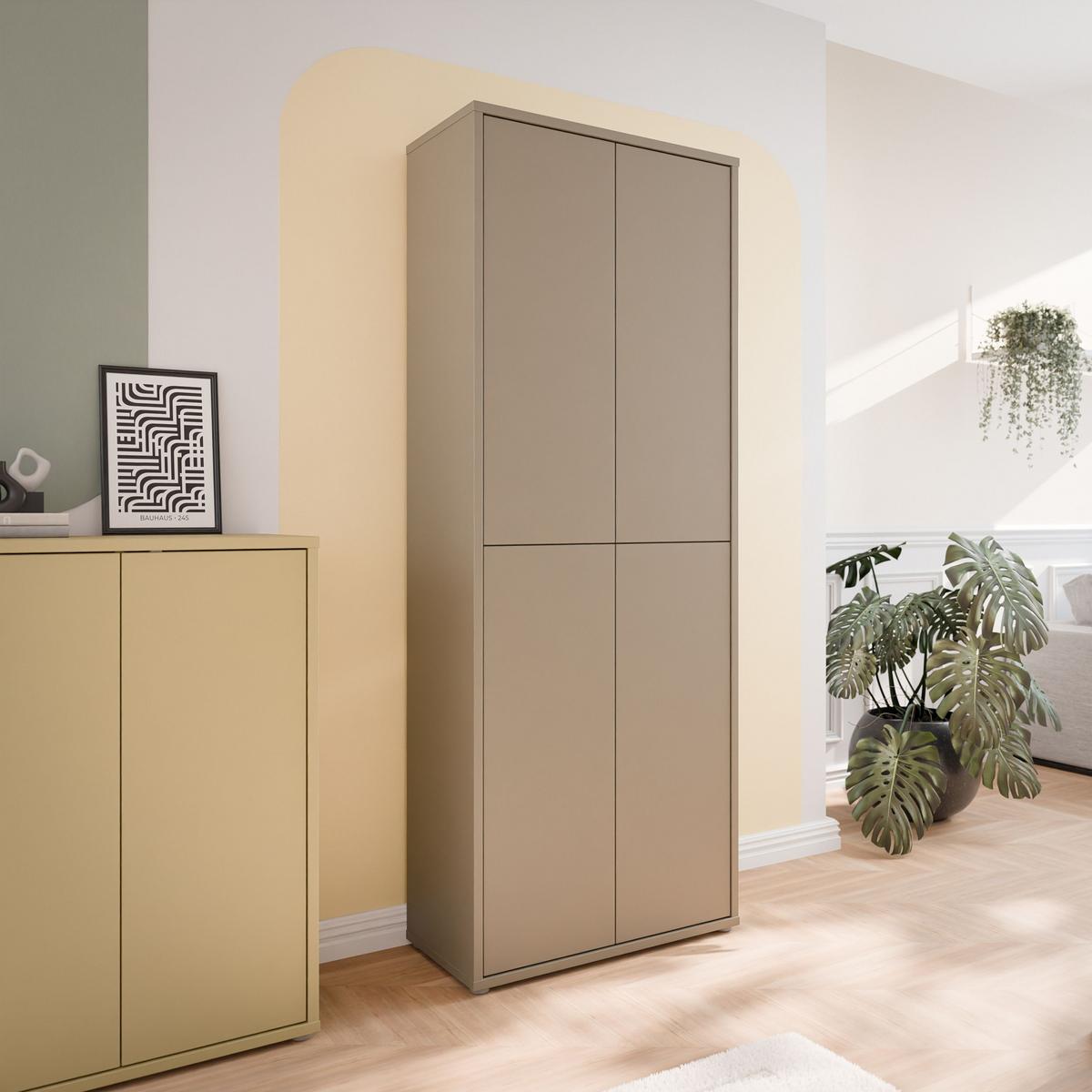 Ormar Za Cipele Alice Springs - siva/taupe, Moderno, drvni materijal/plastika (74,5/191.9/34,9cm) - Modern Living