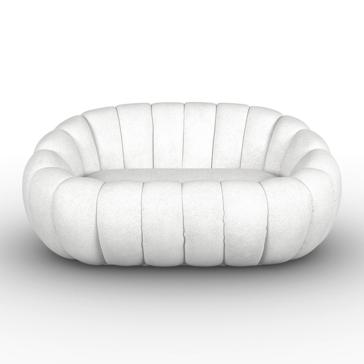 Sofa Lena Chenille Weiß - Weiß, MODERN, Holz/Textil (150/62/92cm)