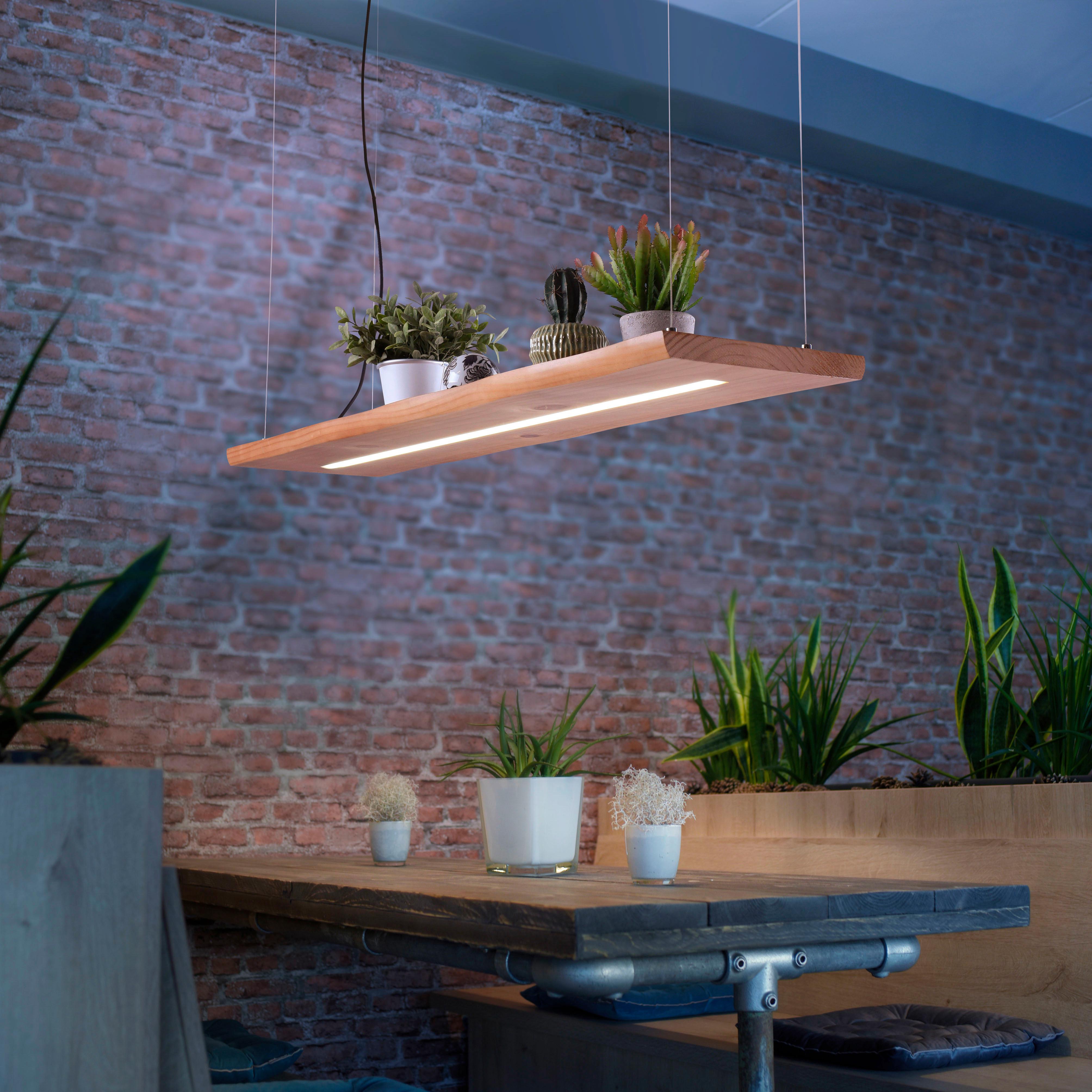 LED-Hängeleuchte Palma max. 25 Watt - Schwarz/Naturfarben, Natur, Holz/Kunststoff (120/30/120cm) - Paul Neuhaus