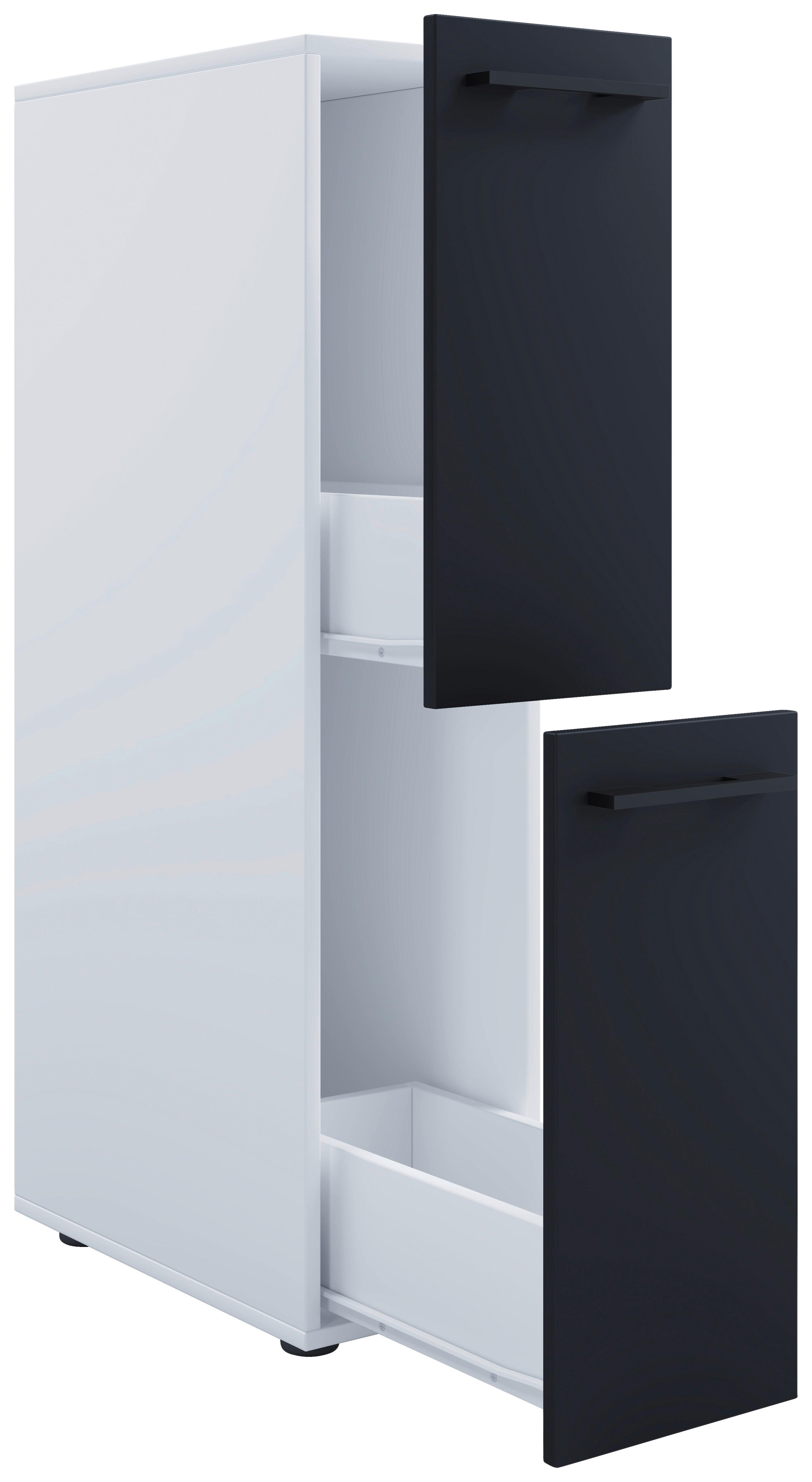 Srednje Visoka Omara Sadilo L, Bela, Siva - črna/bela, Moderno, kovina/umetna masa (25/110/50cm) - MID.YOU