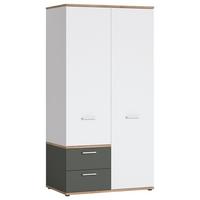 Ormar S Klasičnim Vratima Twenty - bijela/boje grafita, Moderno, drvni materijal/plastika (100/196/60cm) - Modern Living