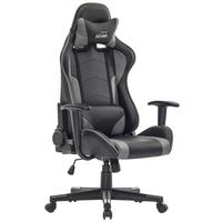 Gamingstuhl im Lederlook - Schwarz/Grau, Modern, Kunststoff/Textil (70,5/126-136/59cm) - Mömax