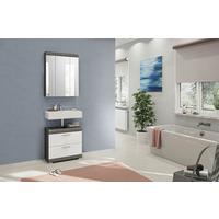 Badezimmer Scout 2-tlg. ca. 60 cm Anthrazit/Weiß - Weiß Hochglanz/Grau, MODERN, Holzwerkstoff/Kunststoff (60cm) - MID.YOU