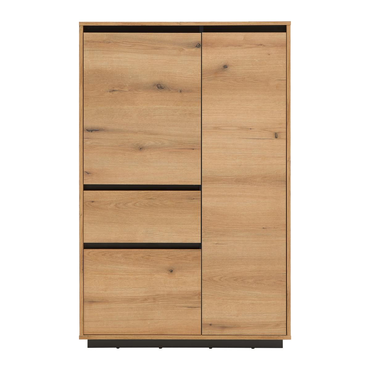 Komoda Puro - boje hrasta/crna, Moderno, drvni materijal (90/140/38cm) - Modern Living