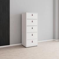 Kommode "Mick", weiß, MDF - Schwarz/Braun, MODERN, Kunststoff (46/119,5/40cm) - Bessagi Home