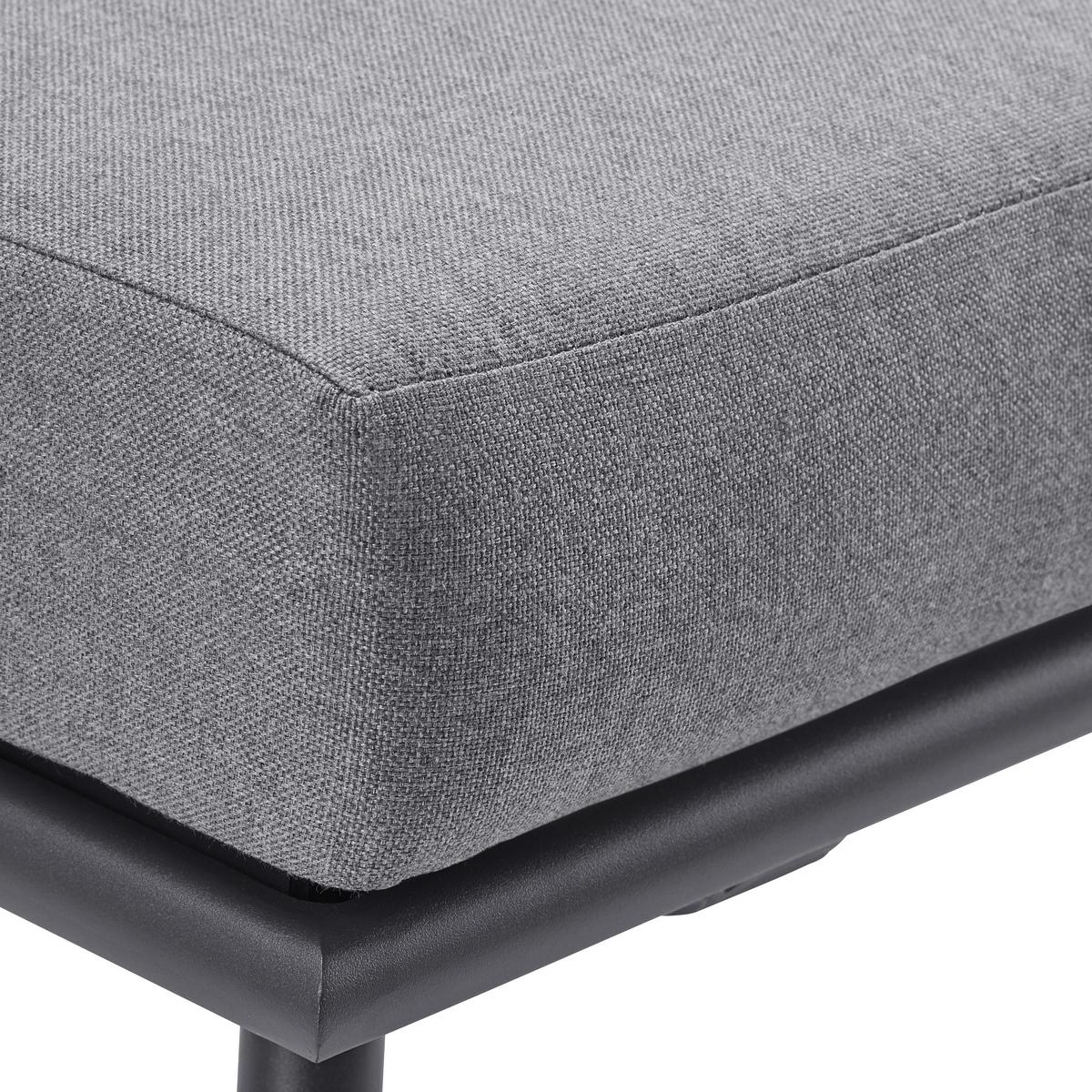 KOMPLET STOŁOWY NA TARAS CAMILLA - szary, Modern, metal/tkanina (252/65/68cm) - Bessagi Garden