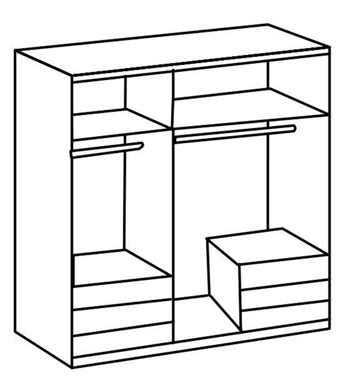 Ormar S Klasičnim Vratima Level 36 D - boje hrasta/bijela visoki sjaj, Moderno, drvni materijal (150/216/58cm) - Modern Living