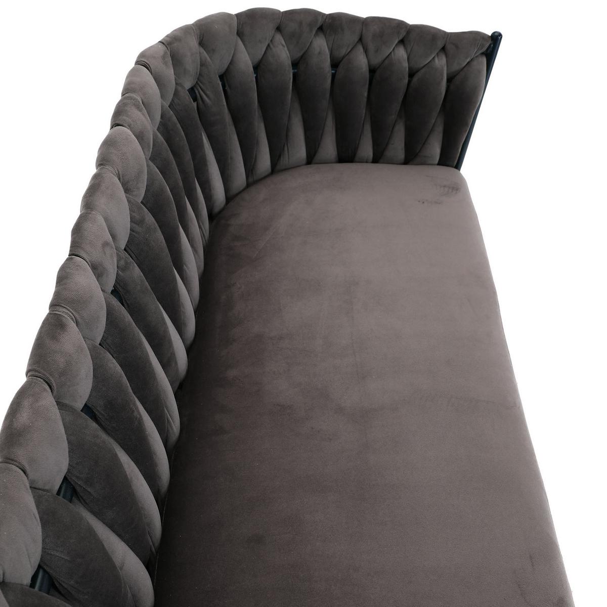 ŁAWKA WEAVY - czarny/szary, Modern, metal/tkanina (130/78/55cm) - Livetastic