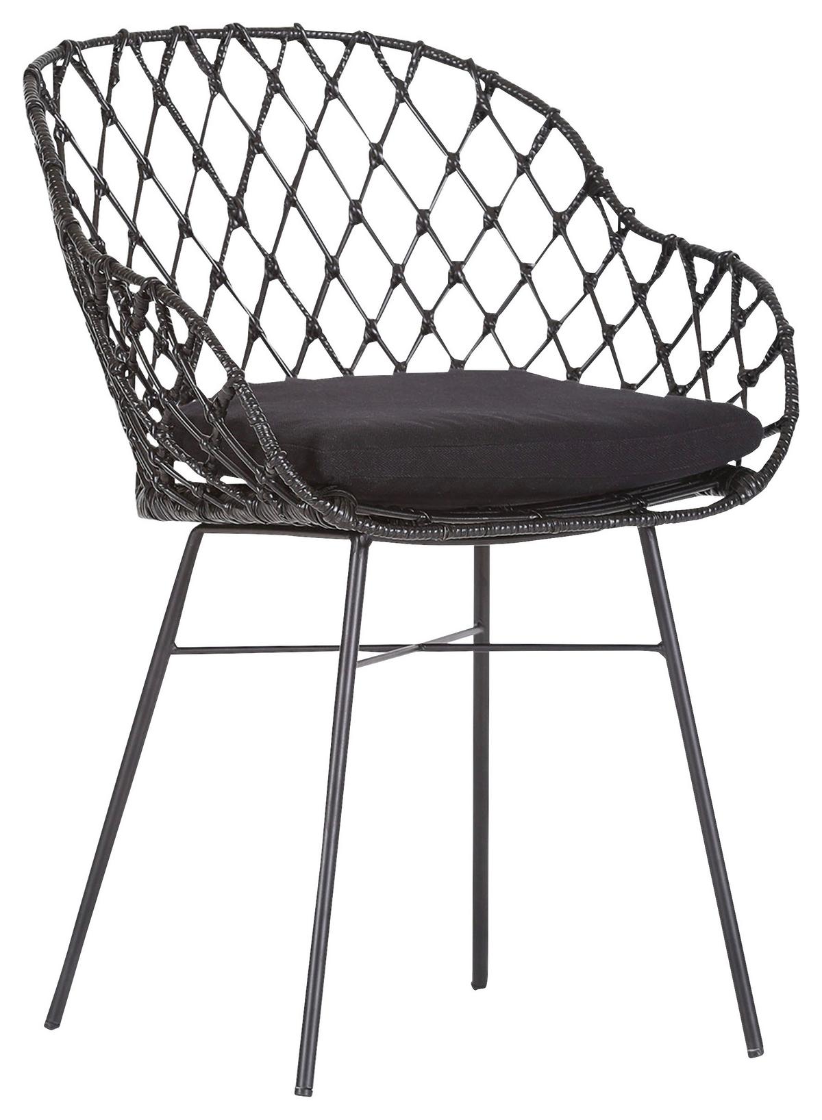 KRZESŁO GÖTEBORG - antracytowy/czarny, Design, metal/drewno (60/85/58cm) - Landscape